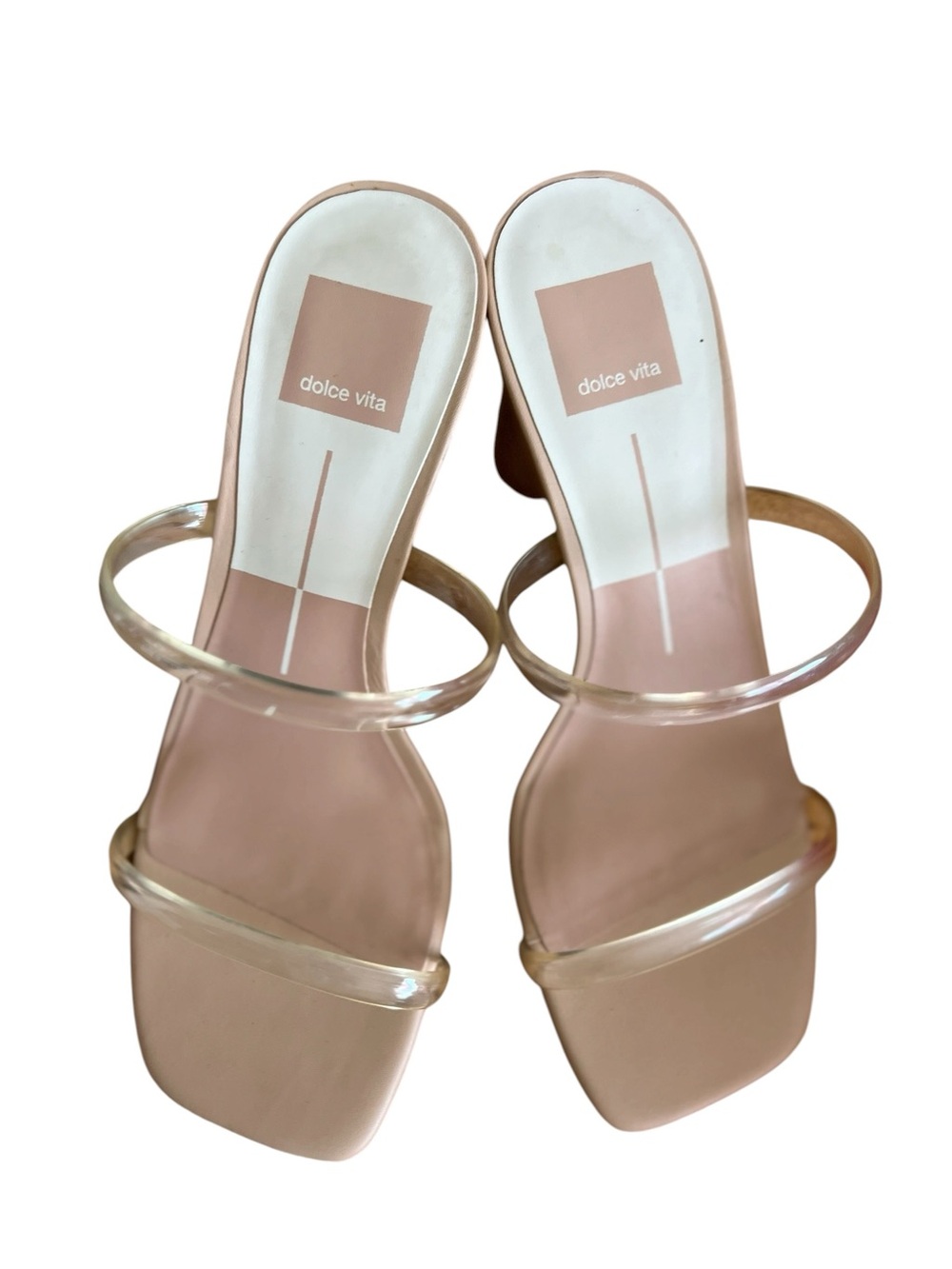 Dolce Vita Women's Nude Clear-Strap Slide Sandals - Picture 4 of 6